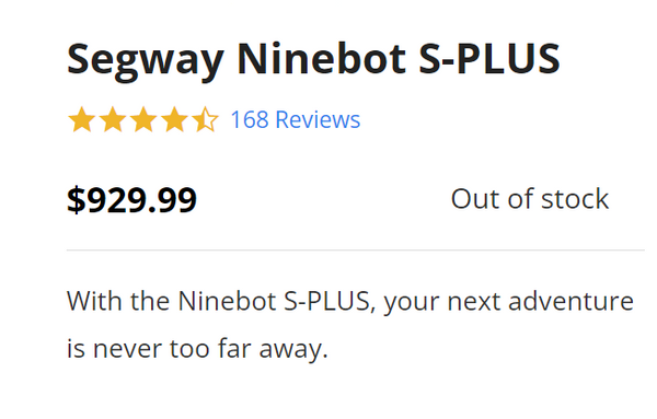 Ninebot S-PLUS by Segway Smart Self-Balancing Electric