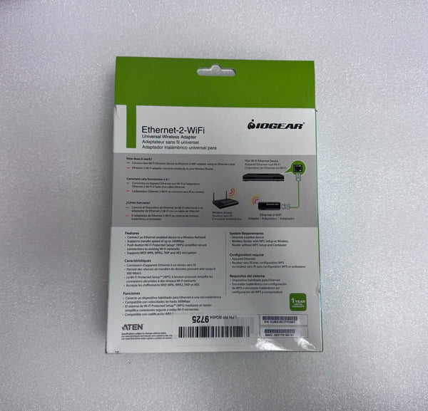 *IOGEAR Ethernet-2-WiFi Universal Wireless Adapter - NEW* (Open Box)