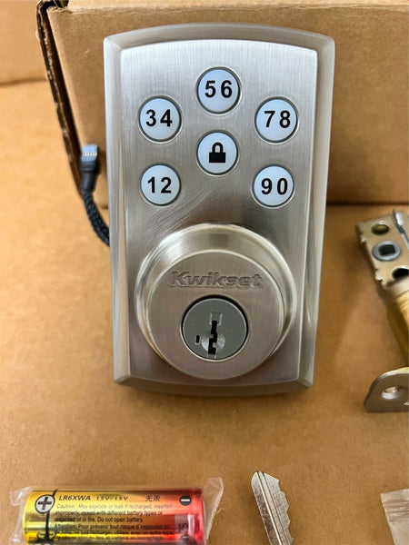 Kwikset SmartCode Deadbolt Smart Lock Satin Nickel 98880-001 Vivint