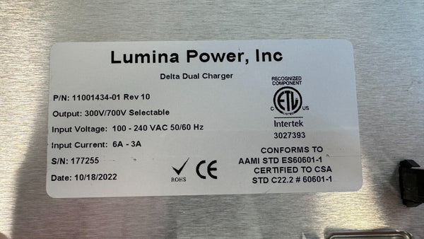 LUMINA Delta Dual Capacitor Charger AAMI STD ES60601-1