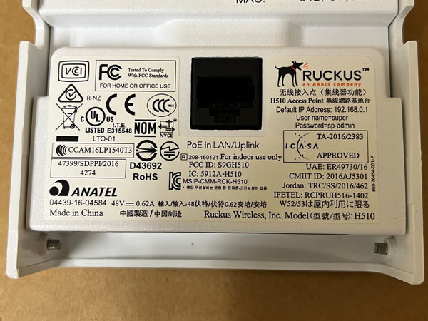 Ruckus ZoneFlex H510 Dual Band Wireless Switch 901-H510-US00 Access Point